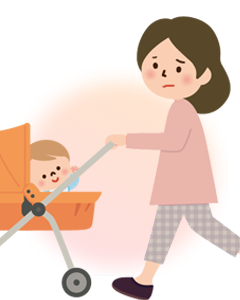 ママと赤ちゃん不調のイラスト